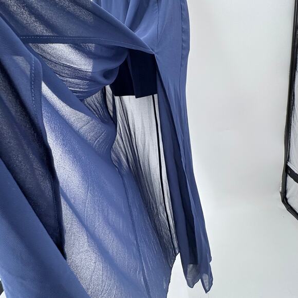 IZ Byer Women's Cream and Navy Long Lace Dress - Size S - Picture 6 of 9